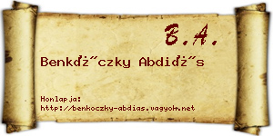 Benkóczky Abdiás névjegykártya